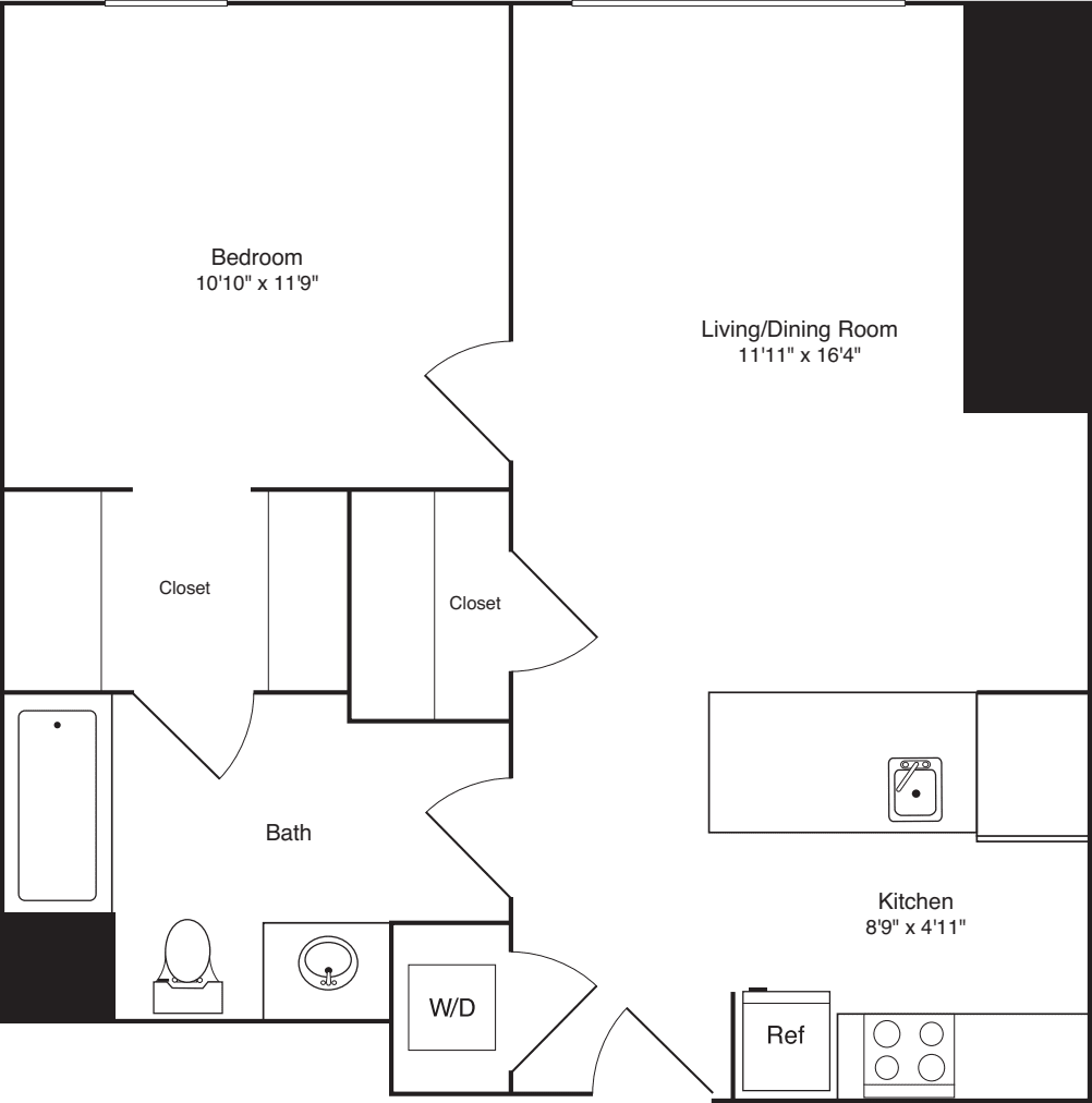 1 Bedroom L_120 floorplan