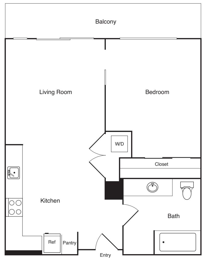 1 Bedroom floorplan
