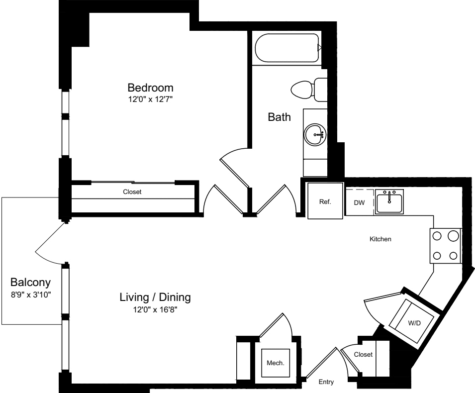 A05 with Balcony floorplan