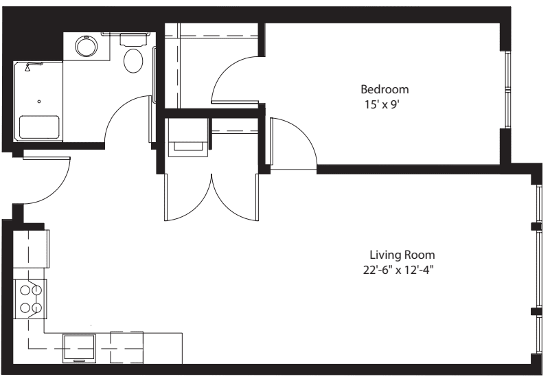 1 Bedroom C floorplan