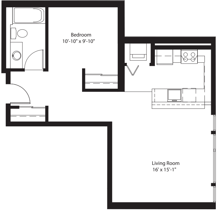 Studio E floorplan