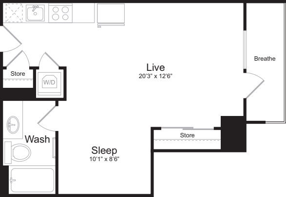 Studio D floorplan