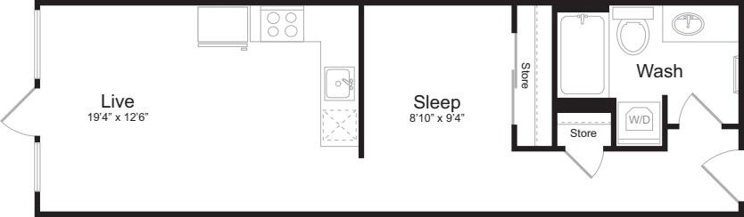 Open 1 Bedroom H