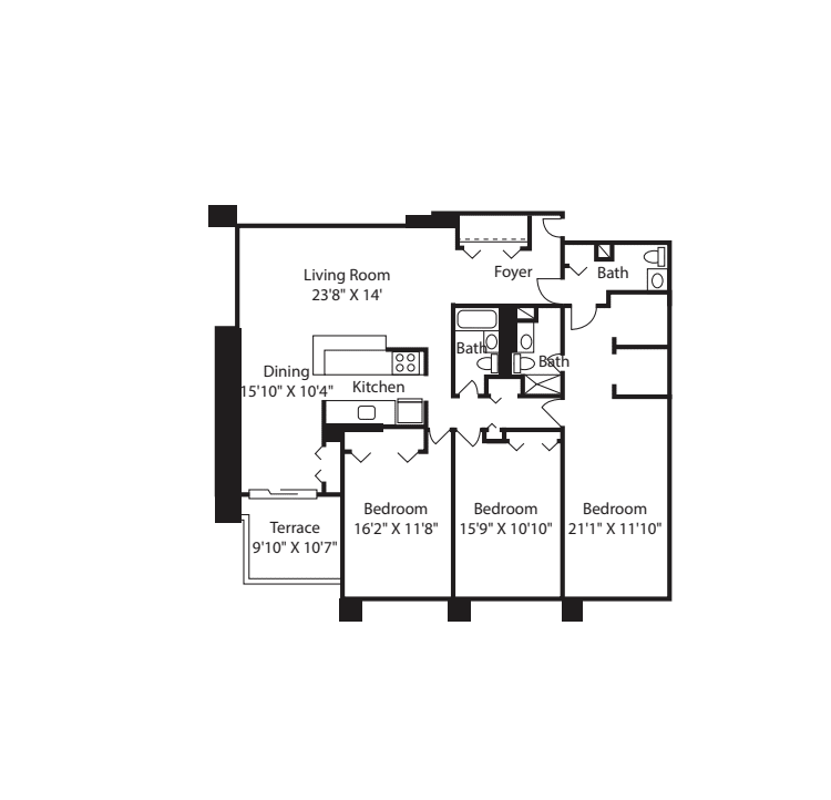 Longfellow Three Luxury Renovated floorplan