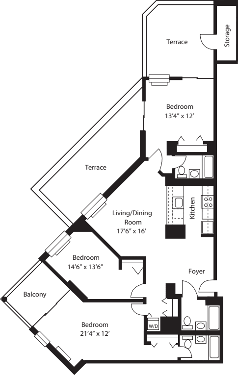 G3B & H3B (2 Terraces & Balcony)