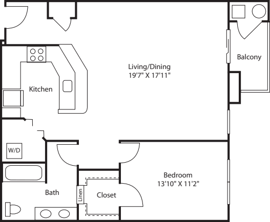 1B floor plan