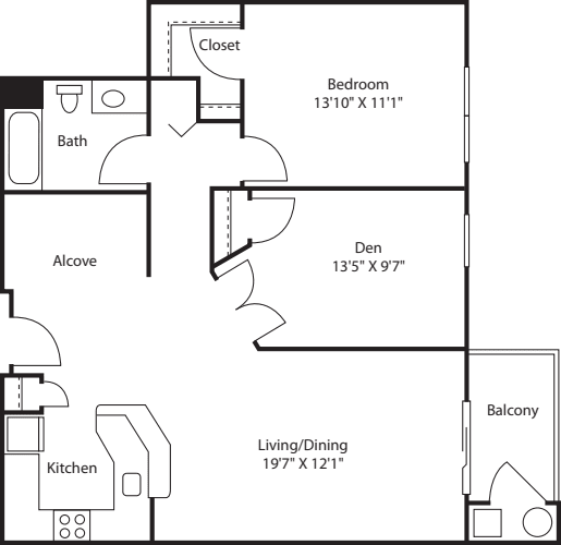 1D floor plan