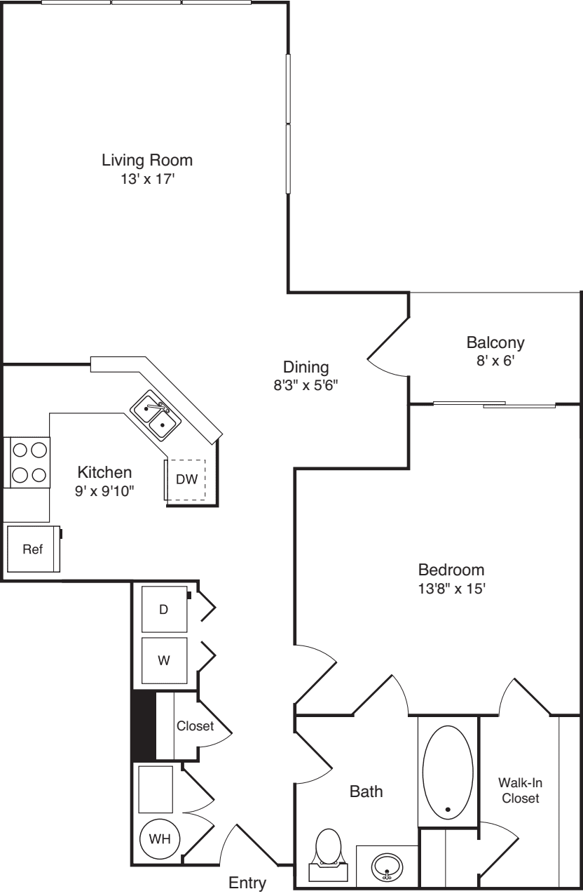 1E floor plan