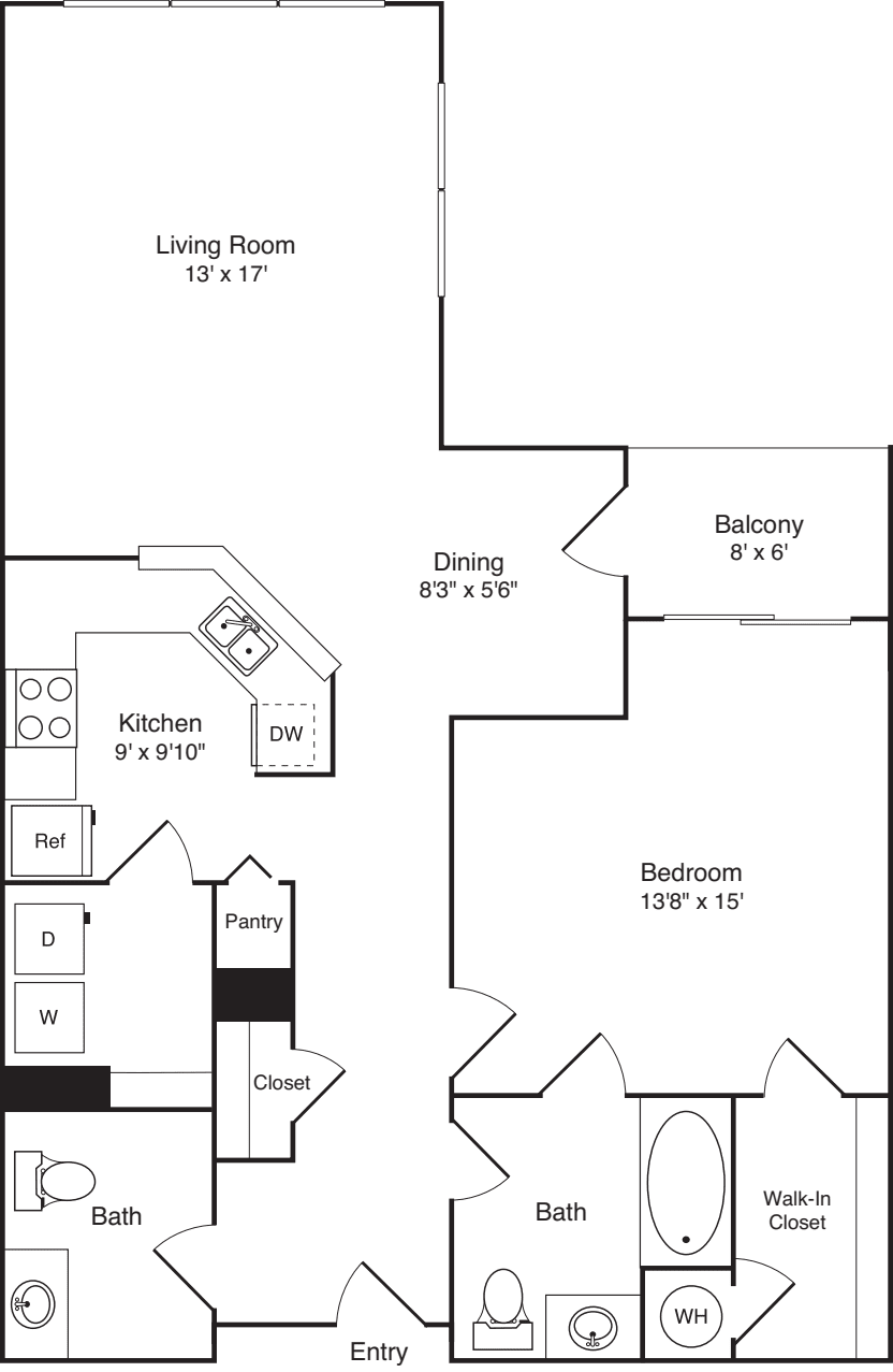 1EA floor plan