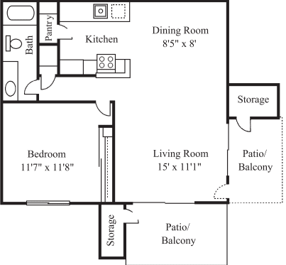 One Bedroom floor plan