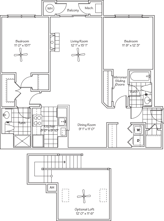 The Blakely Loft floor plan