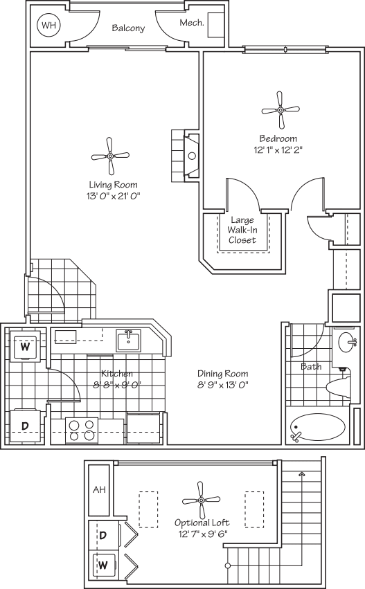 The Astoria Loft floor plan