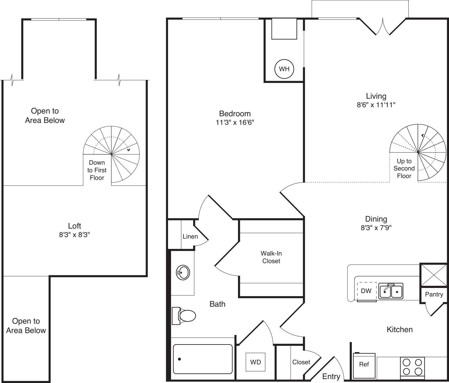 Allegheny with loft floor plan