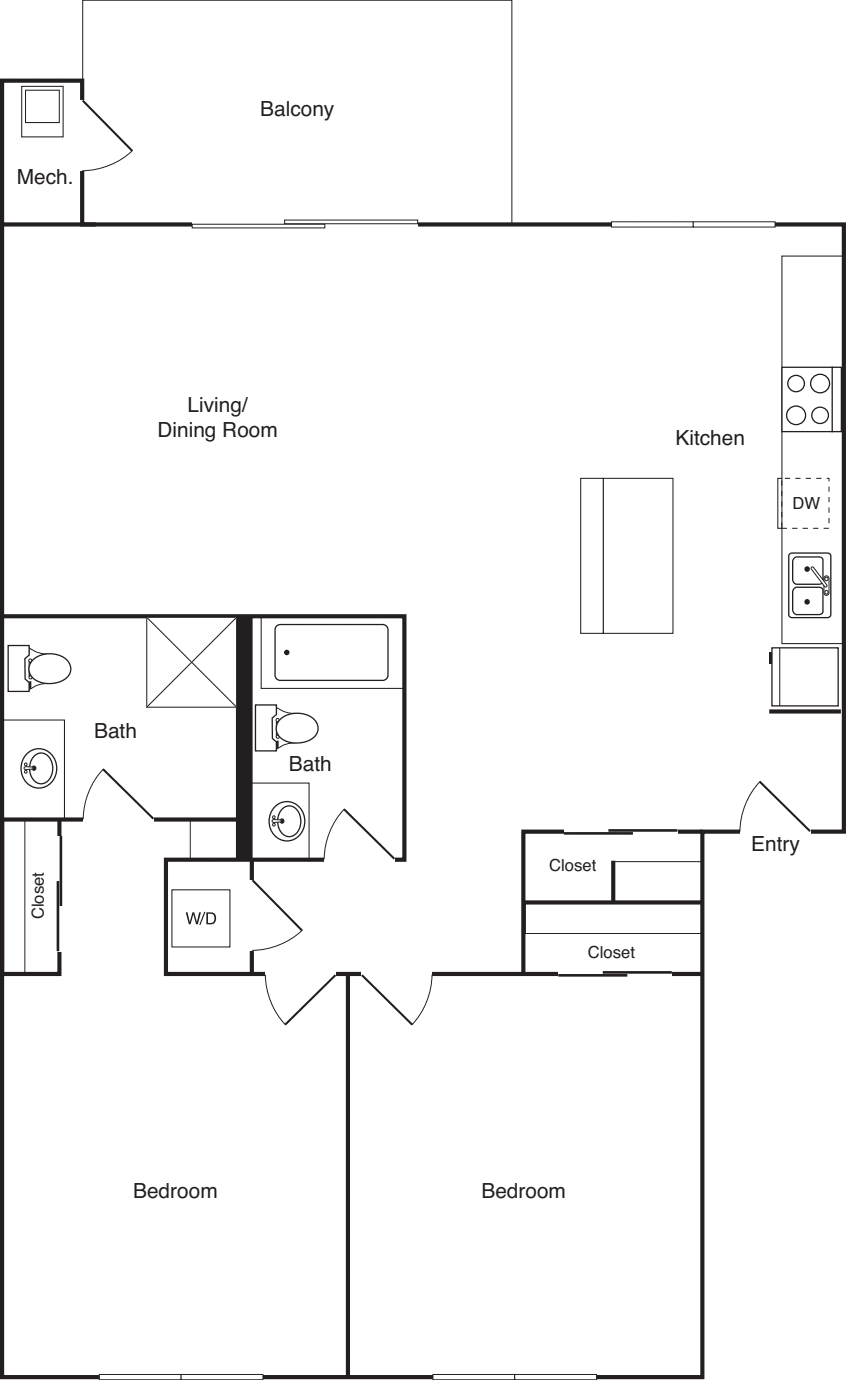 2B Renovated floor plan