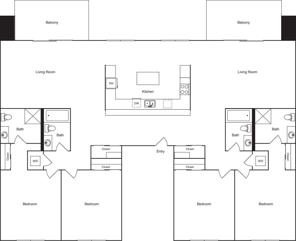 4 Bed Renovated floor plan