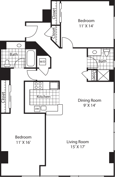 Two Bedroom 1396 floor plan