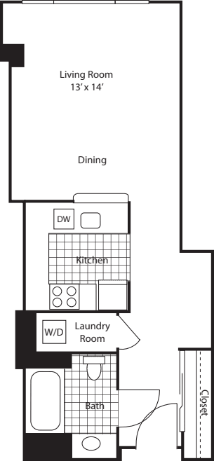 Studio 512 floor plan