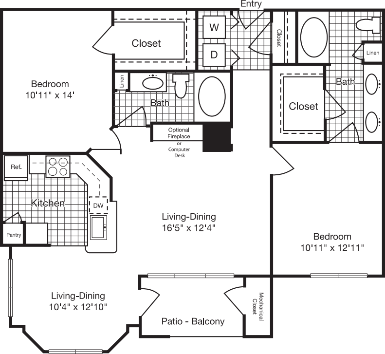 2 Bedroom B floor plan