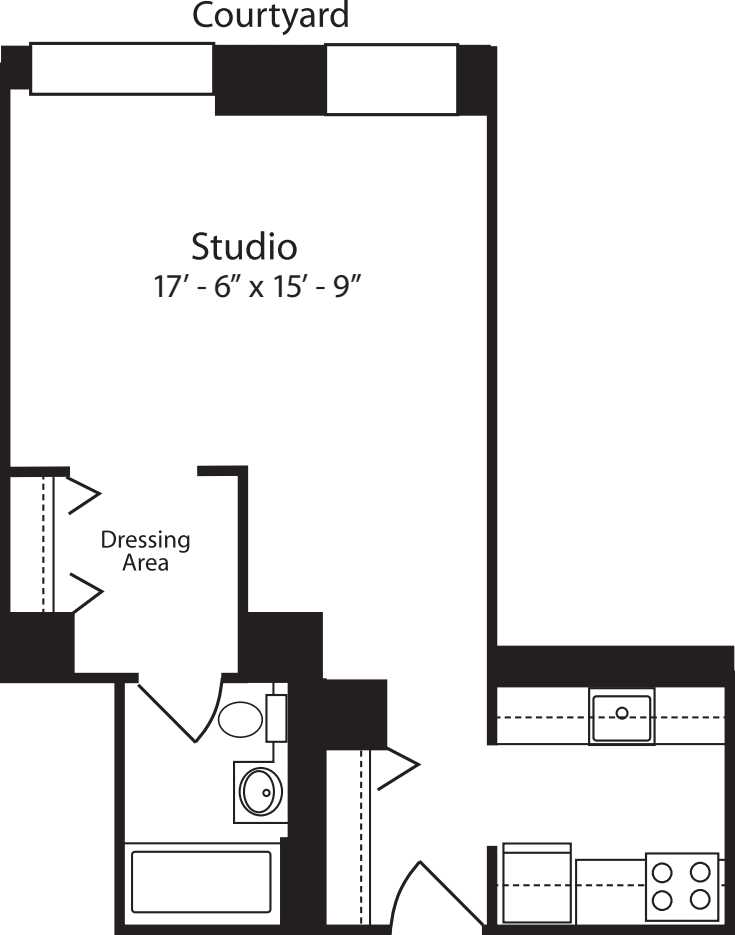 Plan B, floors 4-15 floor plan