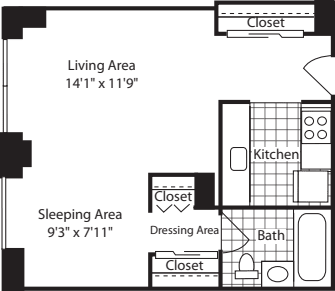 Studio-500 floor plan