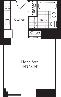 Studio- 420 floor plan