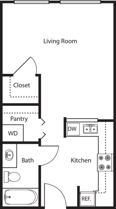 Studio -480 floor plan