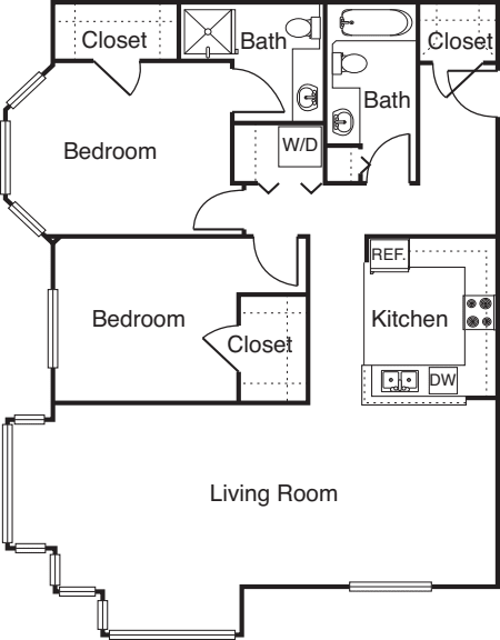 2 Bedroom -1117 floor plan