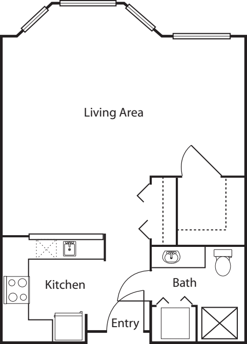 Studio -602 floor plan