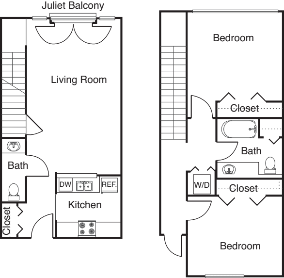 2 Bedroom -1025 floor plan