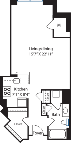 Taft Studio floor plan
