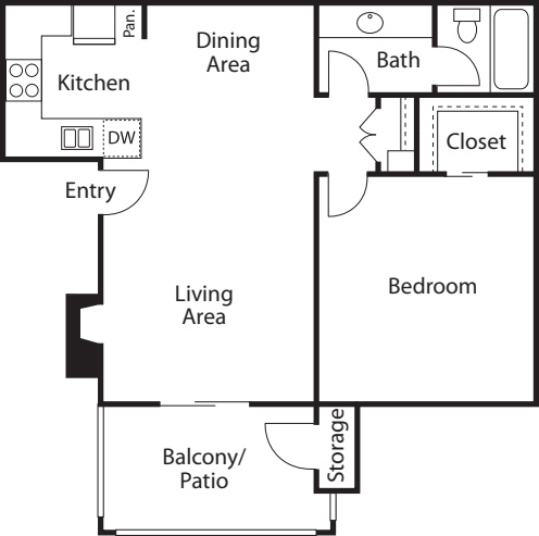 1Bedroom floor plan