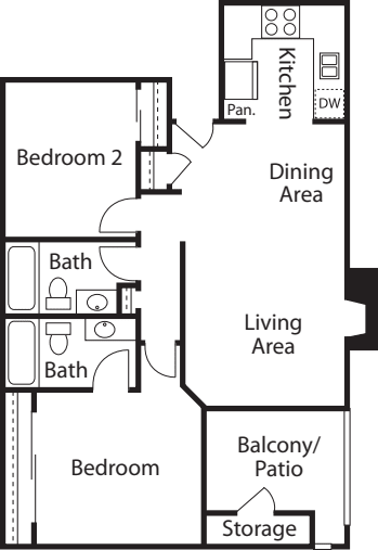 2Bedroom floor plan