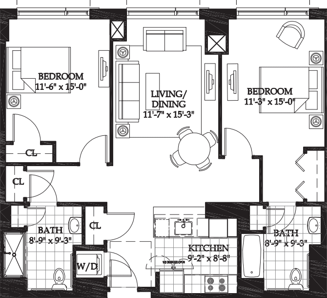 Asteria Two Bedroom (5) floor plan