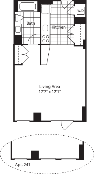 Studio (North) - 521 floor plan