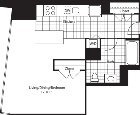 Studio Alcove floor plan