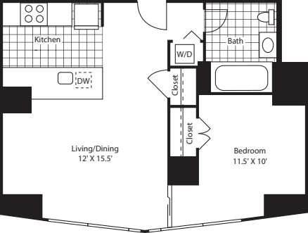 One Bedroom floor plan