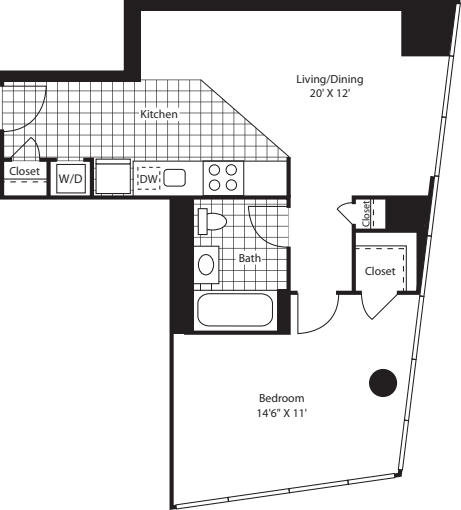 One Bed Strip Kit FL 28-46_665 694 floor plan