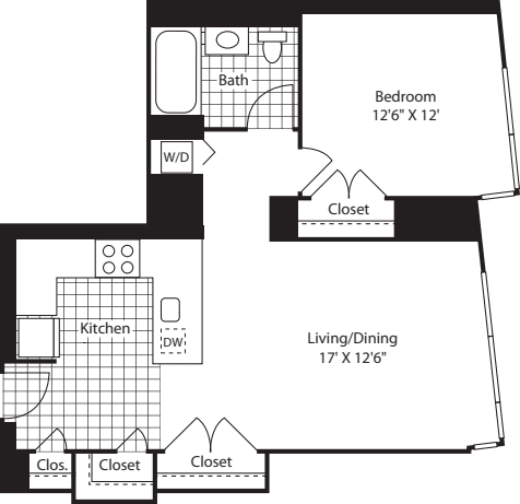 One Bedroom_756 floor plan
