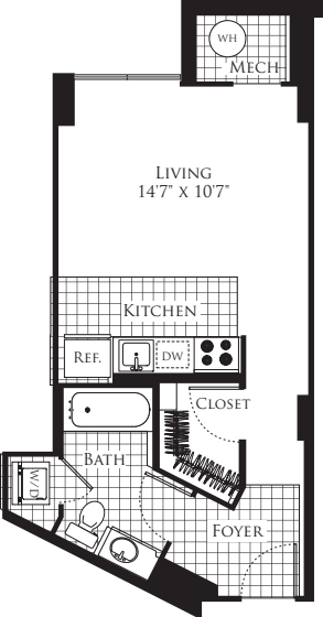 Studio- 493 floor plan