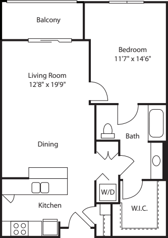 One Bedroom 794 floor plan