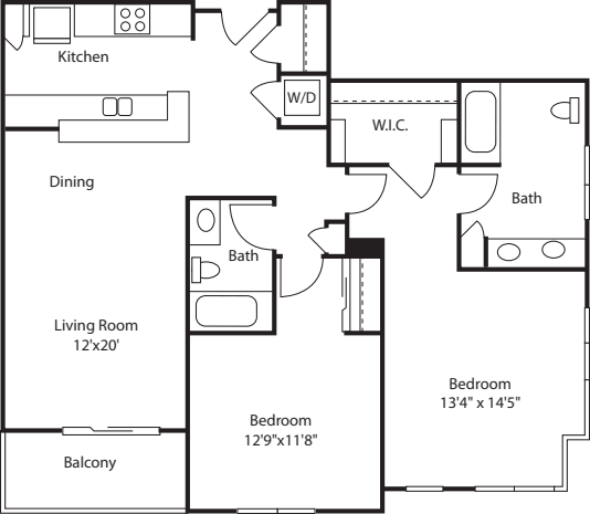 Two Bedroom 1188 floor plan