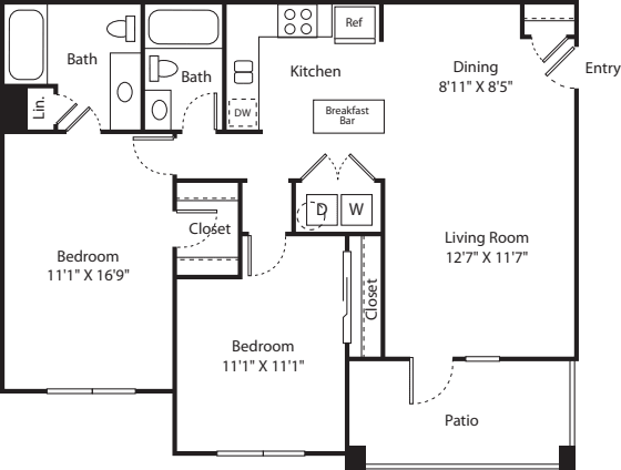 Two Bed B-2 - Phase II floor plan