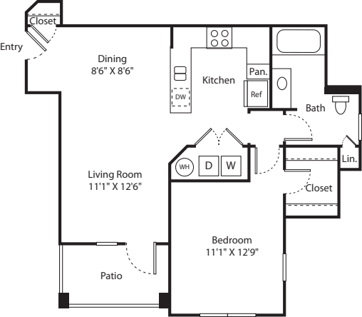 One Bed A-1 - Phase II floor plan