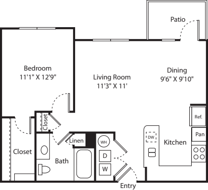 One Bed A-2 - Phase II floor plan
