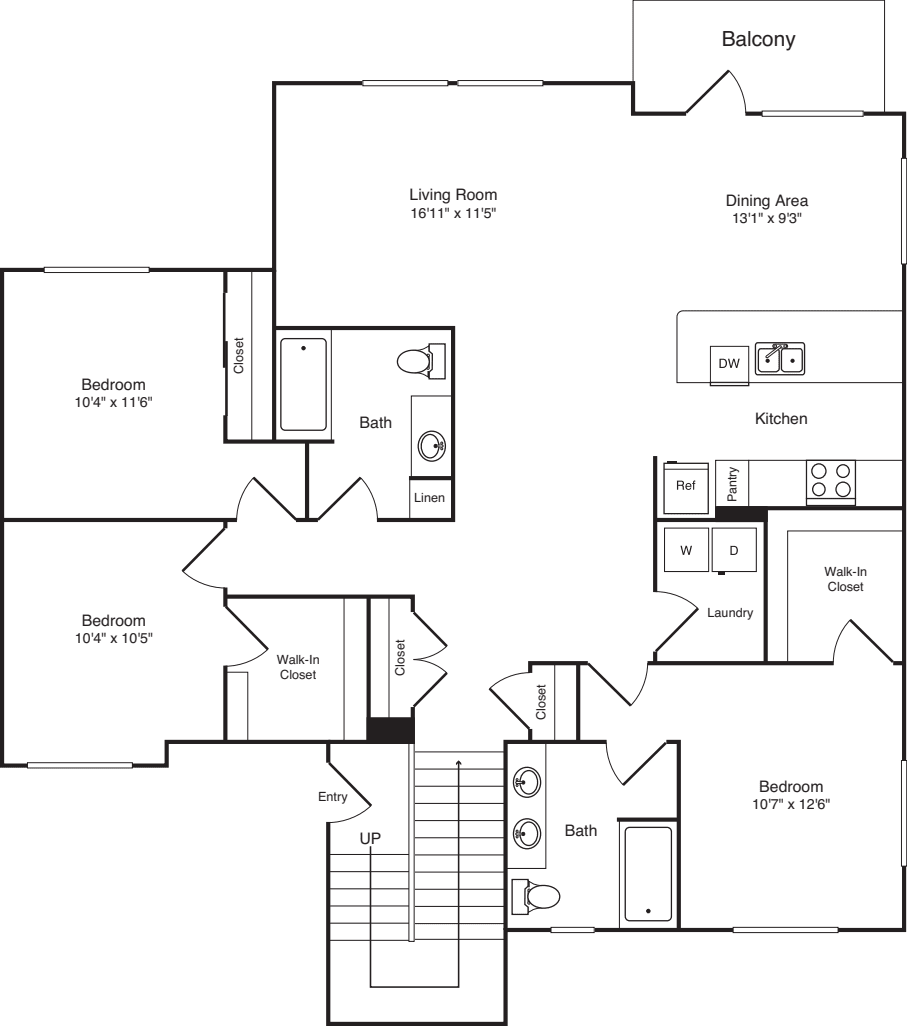 Three Bed C-1 - Phase III floor plan