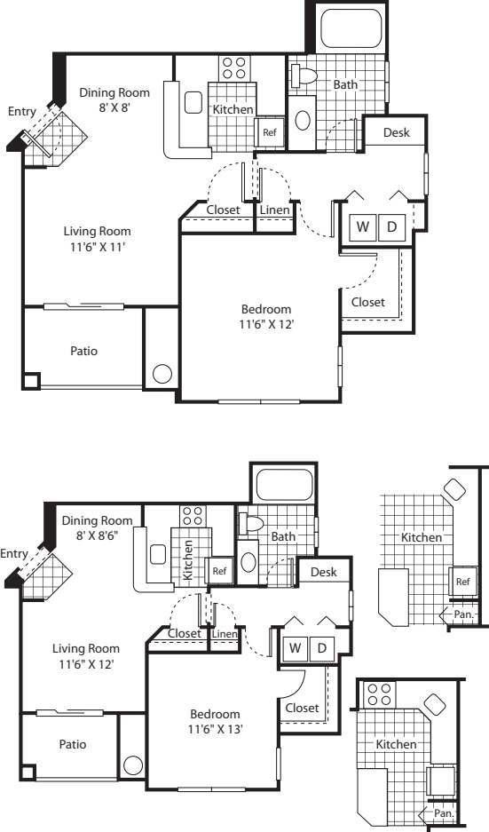 One Bed A-2 - Phase I floor plan