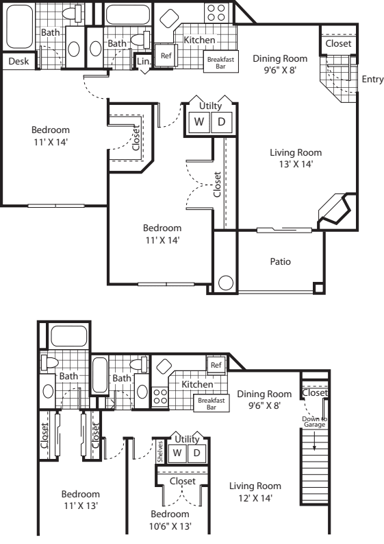 Two Bed B-2 - Phase I floor plan