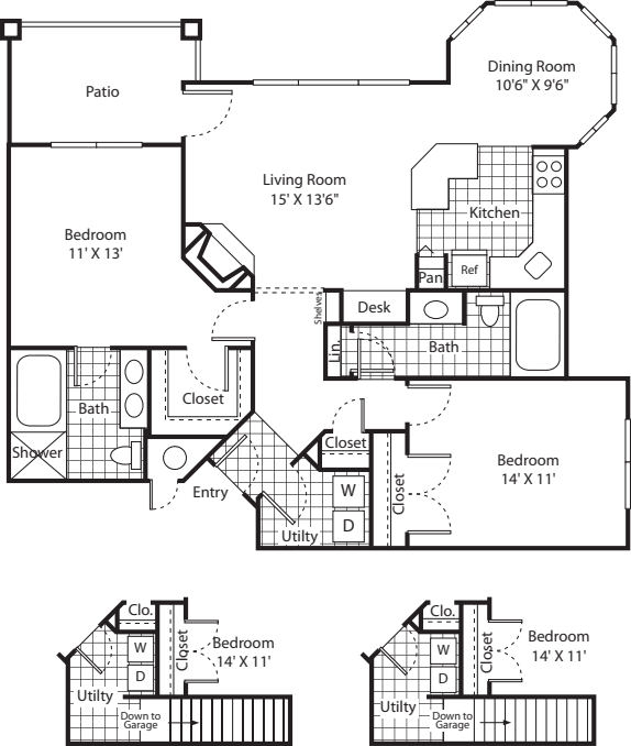 Two Bed B-3 - Phase I floor plan