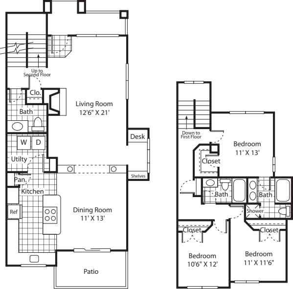 Three Bed C-2 - Phase I floor plan