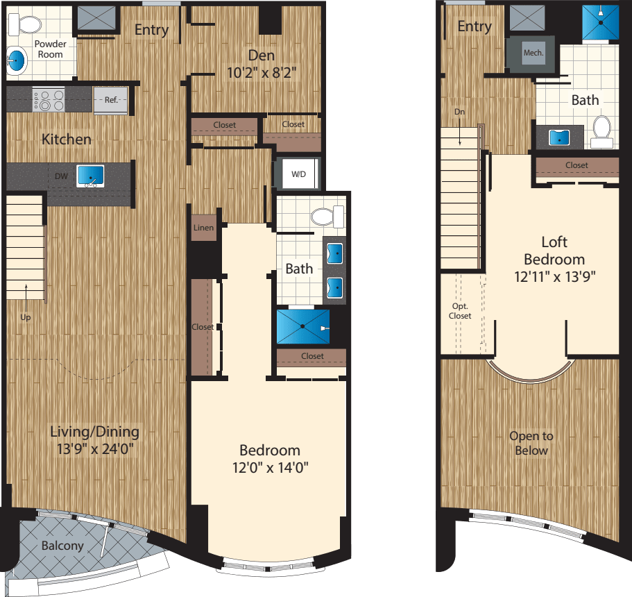 Two Bedroom+Den J 1526 floor plan